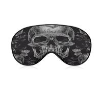 Skull Skeleton Eye Cover Breathable Comfortable Eyeshade Soft Skin Friendly Sleep Mask Party Night Blindfold with Fashion Adjustable Eye Mask for Night Sleeping Travel Nap