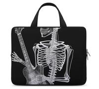 Skull Skeleton Playing Guitar Laptop Bag Durable Laptop Sleeve Water-Resistant Notebook Bag for Computer Or Tablet