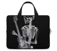 Skull Skeleton Playing Guitar Laptop Bag Durable Laptop Sleeve Water-Resistant Notebook Bag for Computer Or Tablet