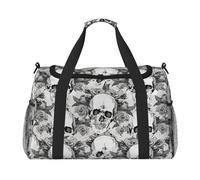 Skull Skeleton Print Ample Space Travel Duffle Bags Large Capacity Hand Travel Bag for Airplane Weekend