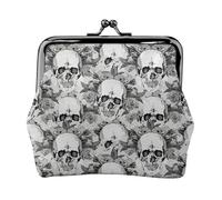 Skull Skeleton Print Coin Purse Wallet Buckle Kiss Lock Change Purse Change Holder Wallet Coin Purse