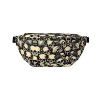 Skull Skeleton Print Fashionable Waist Bag - Sling Bag with Zipper Pockets, Large Capacity Crossbody Chest Bum Bag