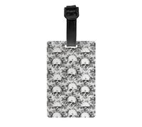 Skull Skeleton Print Retro PVC Luggage Tag Durable Travel ID Holder for Suitcase Vintage Style Baggage Tag