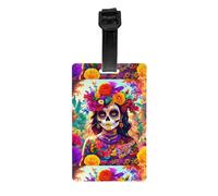 Skull Skeleton Print Retro PVC Luggage Tag Durable Travel ID Holder for Suitcase Vintage Style Baggage Tag