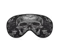 Skull Skeleton Sleep Mask Block Light Eye Sleep Shade Cover Comfortable Lightweight Sleeping Blindfold Soft Breathable Night Eye Cover Adjustable Band Eye Mask for Men Women