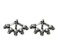 Skull Skeleton Stud Earring Hip Hop Party Cosplay Halloween Earrings, S, Metal, No Gemstone
