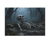 Skull Skeleton Wooden Puzzle with Storage Box, Eco-Friendly Wooden Jigsaw Puzzle for Home Leisure, Stress Relief & Decoration 300 PCS
