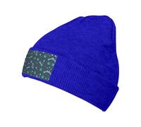 Skull Slouchy Knit Beanie Bones and Dog Claws Hat Winter Soft Warm Novelty Gift Cap Xmas Bucket Sports Outdoor, Blue, One Size