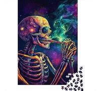 Skull Smoke Symphony 1000-Piece Puzzle for Adults, 52x38cm/1000pcs, for Quiet Downtime Without A Screen; Low-dust Pieces for A Tidier Table