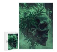 Skull Smoke Weed Jigsaw Puzzle for Adults Wooden Challenging Puzzles Gift for Family Friends