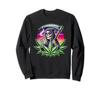 Skull Smokers Cannabis Reaper High Weed Sweatshirt