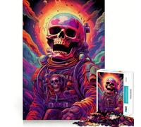 Skull Smoking Weed 1000 Piece Jigsaw Puzzle for Teenagers Clear Logic Toy Calm Pastime Perfect Cut Classic Gift 38x26cm