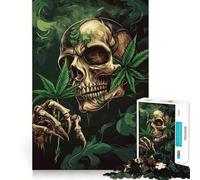 Skull Smoking Weed A 1000 Piece Jigsaw Puzzles for Teenagers Cognitive Toy Slow Enjoy Premium Edge Santa Wish Pick 38x52cm