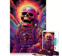 Skull Smoking Weed for Adults 1000 Piece Jigsaw Puzzle Mind Puzzle Relaxing Fun Image Assembly Warm Surprise 50x75cm