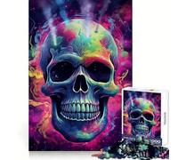 Skull Smoking Weed Jigsaw Puzzle for Adults 1000 Pieces Mind Exercise Toy Together Fun Precision Cut Unique Gift 50x75cm