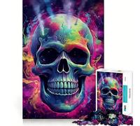 Skull Smoking Weed Jigsaw Puzzle for Teenagers 1000 Pieces Fine Logic Toy Calm Pastime Neat Edge Art Collection Piece 38x26cm