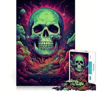 Skull Smoking Weed Jigsaw Puzzles 1000 Piece for Teenagers Enhance Memory Leisure Time Solid Cut Santa Wish Item 50x75cm