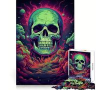 Skull Smoking Weed Jigsaw Puzzles 1000 Piece for Teenagers Enhance Memory Leisure Time Solid Cut Santa Wish Item 50x75cm