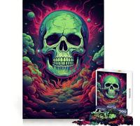 Skull Smoking Weed Jigsaw Puzzles 1000 Piece for Teenagers Enhance Memory Leisure Time Solid Cut Santa Wish Item 38x26cm