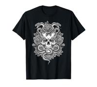 Skull Snake and Roses Gothic Vintage Design Flowers T-Shirt