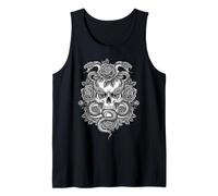 Skull Snake and Roses Gothic Vintage Design Flowers Tank Top