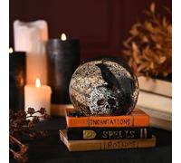 Hocus Pocus Novelties Skull Globe - Clear Glass Halloween Decoration With Crow And Spider - Resting On Resin Books - Gothic Spooky Home Décor Gift