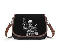 Skull Soldier Women's Leather Crossbody Handbags | Trendy Satchel Bag Purses Ladies Shoulder Bags
