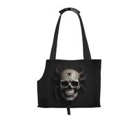 Skull Spider Background Printed pet Shoulder Bag - Foldable Design, Small cat and Dog Travel Bag