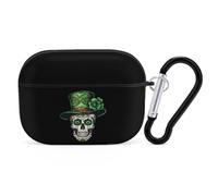 Skull St Patrick Day of The Dead Lucky Shamrock Earphone Case PC Bluetooth Earbud Cove Headphone Cases Compatible with Airpods Pro Black-style