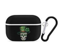 Skull St Patrick Day of The Dead Lucky Shamrock Earphone Case PC Bluetooth Earbud Cove Headphone Cases Compatible with Airpods Pro White-style
