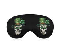 Skull St Patrick Day of The Dead Lucky Shamrock Sleep Mask Soft Blackout Eye Mask Eye Shade Cover with Adjustable Strap for Men Women