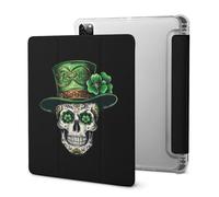 Skull St Patrick Day of The Dead Lucky Shamrock Tablet Case with Pencil Holder Protective Cover Design IPAD Pro 2020 (11in)