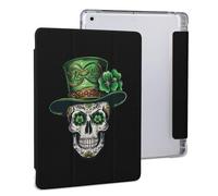 Skull St Patrick Day of The Dead Lucky Shamrock Tablet Case with Pencil Holder Protective Cover Design IPAD 2020 (10.2in)