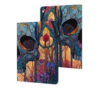 Skull Stained Glass Window Slim Protective Case Auto Wake Sleep Cover Kickstand Compatible with ipad Pro/2016 ipad Pro (9.7in)