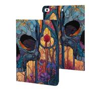 Skull Stained Glass Window Slim Protective Case Auto Wake Sleep Cover Kickstand Compatible with ipad Mini 1/2/3/4/5 (7.9in)
