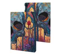 Skull Stained Glass Window Slim Protective Case Auto Wake Sleep Cover Kickstand Compatible with ipad Pro/ipad Air3(10.5in)