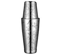 Skull Stainless Steel Boston Cocktail Shaker with Etched Pattern Weighted Shaker Set 18 and 28 Ounces Patterned Cocktail Shaker Set of Two Heavy Metal Boston Shakers