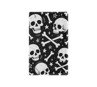 Skull Star Black White Flame Retardant PC Blank Cover Plate for Outlets, Switch Plates and Outlet Covers 4.50 x 2.76 Inch