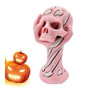 Skull Statue - 7cm Horror Skeleton Figurine, Skull Figurine, Carved Skulls Ornament for Home and Party Decoration | Pink White and Black White Models, Spooky Collectible, Desk Bookshelf Table Display