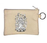 Skull Statue of Liberty UFO Attack Funny USA Art Key Chain Coin Purse Beige