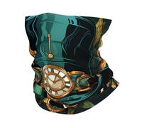 Skull Steampunk Clockwork Gold Green Women Men Magic Headband Quick Drying Headwear Multifunctional Bandana For Tennis Snowboarding Sports
