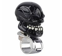 Skull Steering Wheel Knob Spinner, Suicide Power Handle, Resin + Metal, Universal 3cm - Smooth U - Turn Control, Ergonomic Non - Slip Grip, Fits Cars Trucks Tractors Boats (Black)