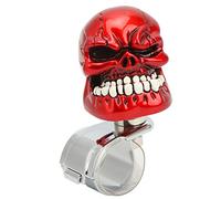 Skull Steering Wheel Knob Spinner, Suicide Power Handle, Resin + Metal, Universal 3cm - Smooth U - Turn Control, Ergonomic Non - Slip Grip, Fits Cars Trucks Tractors Boats (Red)