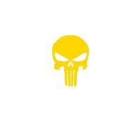 Skull Stickers Car Waterproof Decal Reflective Vinyl Punisher Sticker Universal Auto Door Window Rearview Mirror Bumper Decoration(Gold)