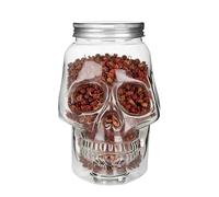 Skull Storage Jar,500ml/800ml Spooky Refillable Accessory with Lid | Funny Salt Jar - for Home Bathroom Picnic Tabletop Baking Food Cooking Household Outdoor Camping Bar Coffee Station