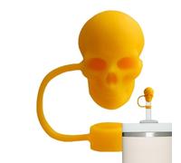Skull Straw Attachments for Drinking Glasses, Skull Straw Caps | Skeleton Shaped Silicone Straw Cover - Cute Skull Straw Cover Caps Dustproof Skeleton Shape Straw Cover for 10mm Drinking