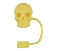 Skull Straw Lid, Skull Straw Attachment for Drinking Glasses, Silicone Skeleton Straw Cover | Halloween Straw Toppers, Cute Skeleton Heads, Straw Covers, Caps for 10mm Straw