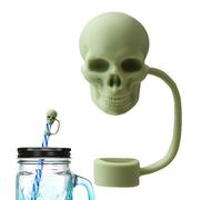 Skull Straw Lids, Skull Straw Attachment for Drinking Glasses, Silicone Skeleton Straw Cover, Cute Skull Straw Cap Caps, Skull Straw Attachment for 10mm Straw