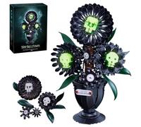 Skull Sunflower Building Blocks Set, Halloween Flower Luminous Bricks Kit, Home Office Decor, Collection Spooky Botanical Display, Artificial Floral Model, Creative Gift for Men, Women, 848PCS