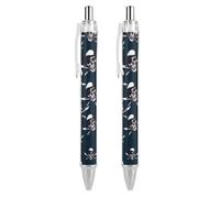 Skull Swords Retractable Ballpoint Pens 0.5mm Fine Black Inks Roller Smooth Writing Office Supplies 2 PCS